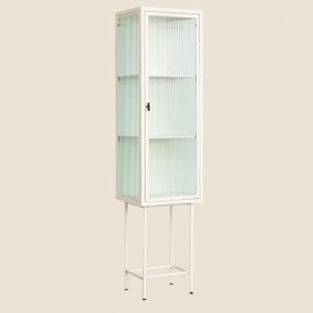 Vitrine De 1 Porta Em Metal E Vidro Vertal Crema - Sklum
