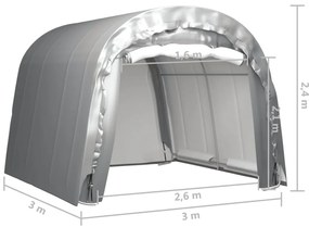 Tenda de armazenamento 300x300 cm aço cinzento