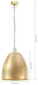 Candeeiro suspenso industrial redondo 25 W 42 cm E27 bronze