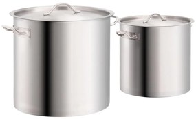 51681 vidaXL 2 pcs conjunto de panelas 50/25 L aço inoxidável