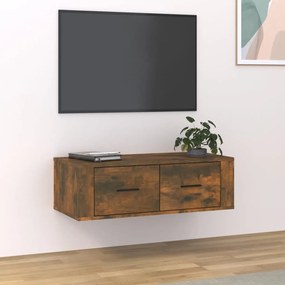 vidaXL Armário TV suspenso 80x36x25 cm deriv. madeira carvalho fumado