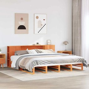 vidaXL Cama sem colchão 200x200 cm madeira maciça castanho-mel