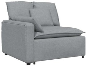Sofá modular com almofadas cinzento-claro