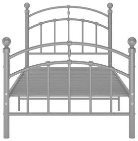 Estrutura de cama 90x200 cm metal cinzento