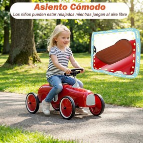 Carrinho de Passeio Infantil Vintage, 75 x 39 x 40 cm, Ângulo de Direção Limitado a 50°, Vermelho