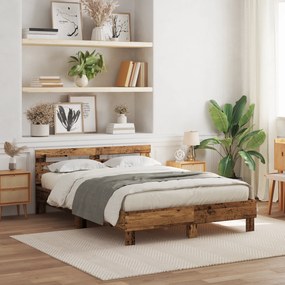 Estrutura de Cama de Madeira Madeira Recuperada 140 x 190 cm