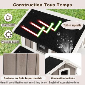 Árvore para gatos moderna de vários níveis de 113 cm com poleiro superior acolchoado removível - Natural