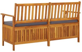 Banco de arrumação c/ almofadão 148 cm madeira de acácia maciça