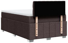 Cama boxspring com colchão 120x190 cm tecido castanho-escuro