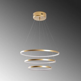 Candeeiro de Teto LED "Simit" Regulável – Dourado – 50x50x80 cm – Desi