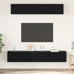 vidaXL Conjunto de móvel de TV 5 pcs Carvalho Preto 80 x 30 x 30 cm