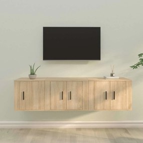 vidaXL Conjunto móveis de TV 3 pcs madeira processada carvalho sonoma