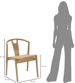 Cadeira Japan - Set 2 Peças – 56x53x76 cm – Madeira e Rattan – Design