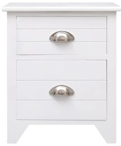 Mesa de cabeceira com 2 gavetas 2 pcs branco