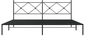 Estrutura de cama com cabeceira 200x200 cm metal preto