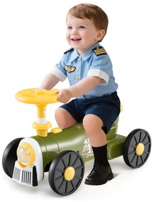 Passeio no trem de carrinho com botão de som e compartimento de armazenamento - bege