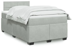 Cama boxspring com colchão 120x190 cm veludo cinzento-claro