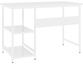 Secretária de computador 105x55x72 cm MDF e metal branco
