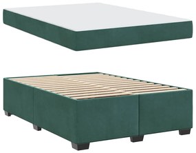 Estrutura de cama com colchão Verde-escuro 160 x 200 cm Veludo