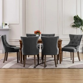 vidaXL Cadeiras de jantar 6 pcs tecido cinzento