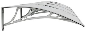 Toldo para porta 350x75 cm policarbonato cinzento/transparente