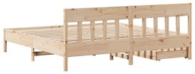 Cama sem colchão 200x200 cm madeira de pinho maciça