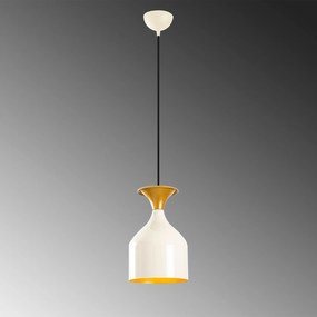 Candeeiro de Teto Sivani – Branco e Dourado – Diâmetro 17 cm, Altura 1