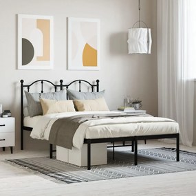 vidaXL Estrutura de cama com cabeceira 120x200 cm metal preto