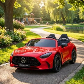 Carro elétrico para Crianças 24V, 2 Lugares, 4x4  Mercedes-Benz GT63 AMG, Rodas de espuma EVA, assento Couro ecológico Vermelho