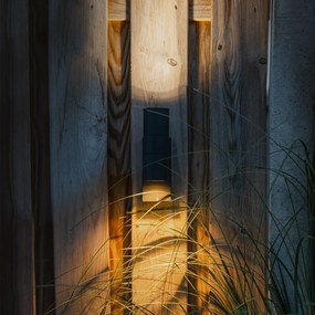 Candeeiro de parede exterior cinzento escuro 2-luzes com sensor crepuscular - Duo