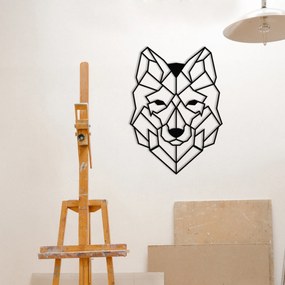 Acessório Decorativo de Parede Metal Wolf2 – Preto – 41 x 57 cm