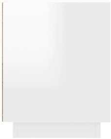 Mesas cabeceira 2pcs 44x35x45cm deriv. madeira branco brilhante