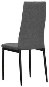 Cadeiras de jantar 4 pcs tecido cinzento-claro