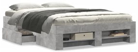 Estrutura de cama 140x190 cm derivados de madeira cinza cimento