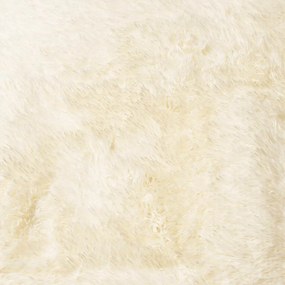 Tapete shaggy de pelo alto NAVARRA 60x100 cm poliéster creme