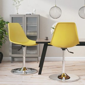 vidaXL Cadeiras de jantar giratórias 2 pcs PP amarelo