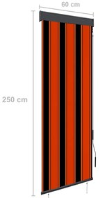 Estore de rolo para exterior 60x250 cm laranja e castanho
