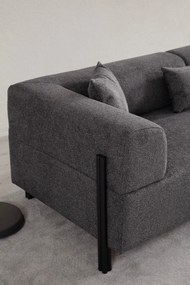 Sofá de 3 Lugares Gio – Antracite – 225x93x75 cm