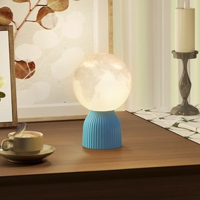 Conjunto de 3 Candeeiros de Mesa de Cabeceira 3D Candeeiros de Mesa com 3 Cores Brilho Ajustável em 10 Níveis Conexão USB Branco