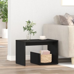 Mesa de Apoio vidaXL Preta em Madeira de Carvalho 59x36x38 cm