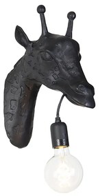Candeeiro de parede vintage preto - Animal Girafa Rústico