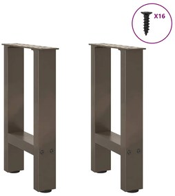 Pés para mesa de centro em aço natural, 2 peças, 28x(42-43) cm, aço