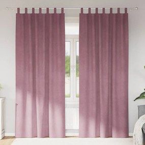 Cortinas Blackout vidaXL com Laços para Pendurar 2 pcs Veludo Rosa Esc