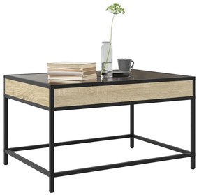 Mesa de centro luzes LED Infinity 70x50x41 cm carvalho sonoma