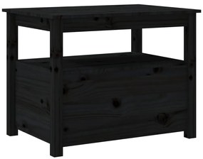 Mesa de centro 71x49x55 cm pinho maciço preto