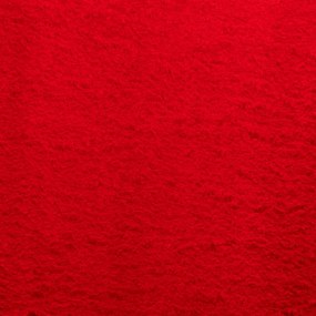 Tapete pelo curto macio e lavável HUARTE 100x200 cm vermelho