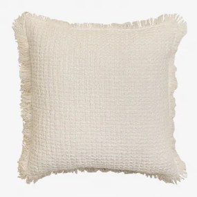 Almofada Quadrada 45x45 Cm Em Algodão Seyrig Beige Creme - Sklum