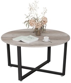 Mesa de centro redonda 88 x 88 x 47 cm preto-Greige