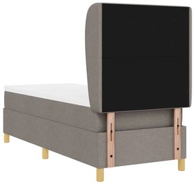 Cama Box Spring vidaXL com Colchão Taupe 80x200 cm Tecido