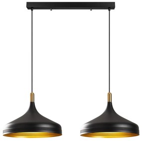 Candeeiro de Teto Saglam – Preto e Dourado – 68 x 36 cm